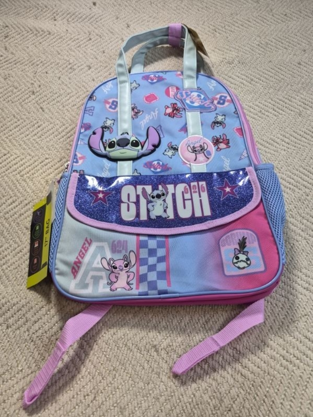 Lilo & Stitch Kids' Blue & Pink Backpack with Stitch Design